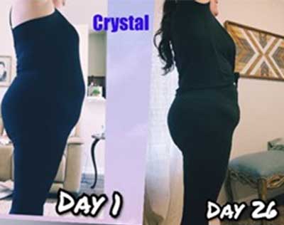 Customer weight loss before and after.